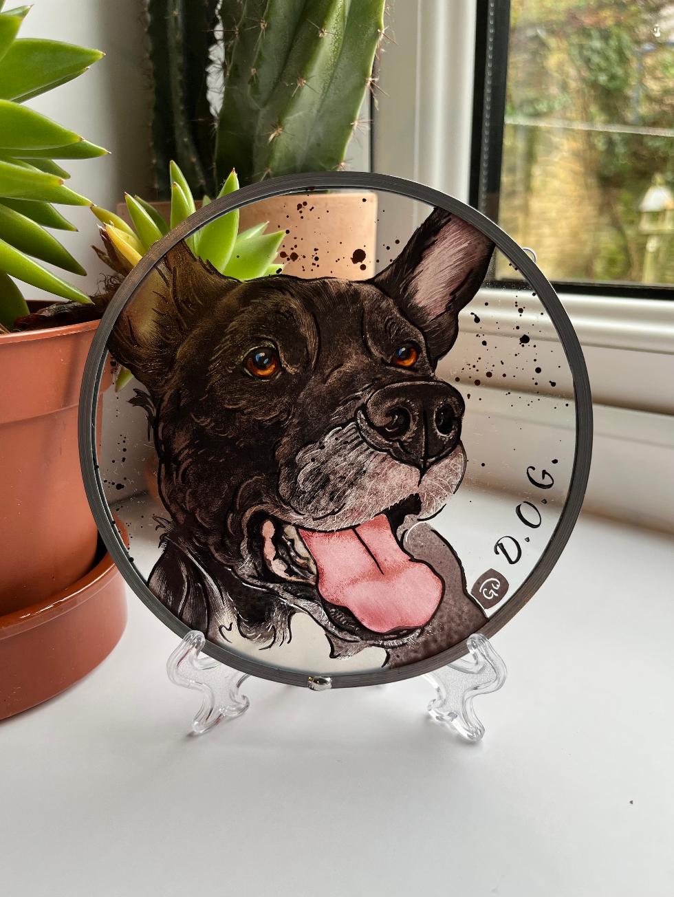 Dog Portrait in Stained Glass