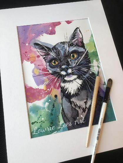 black cat splash painting 
