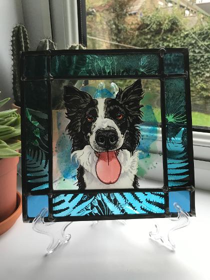 Dog Portrait in Stained Glass